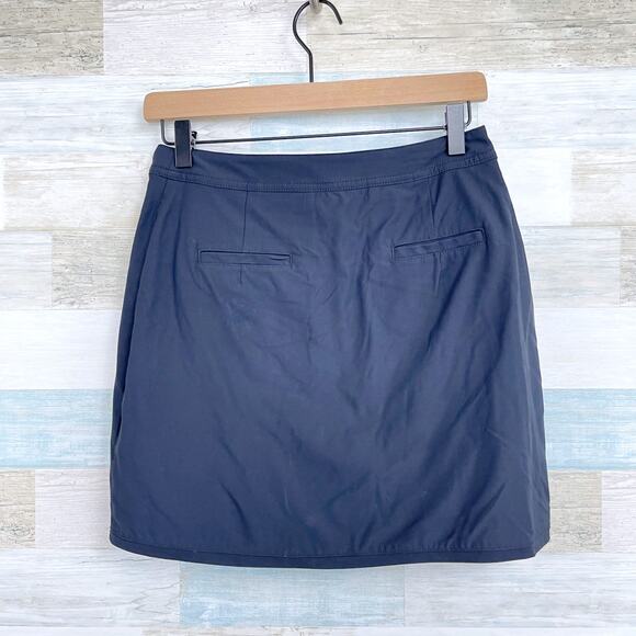 Ashworth Golf Performance Skort Solid Black Pockets Stretch Zip Slit Womens 2 - Picture 6 of 9